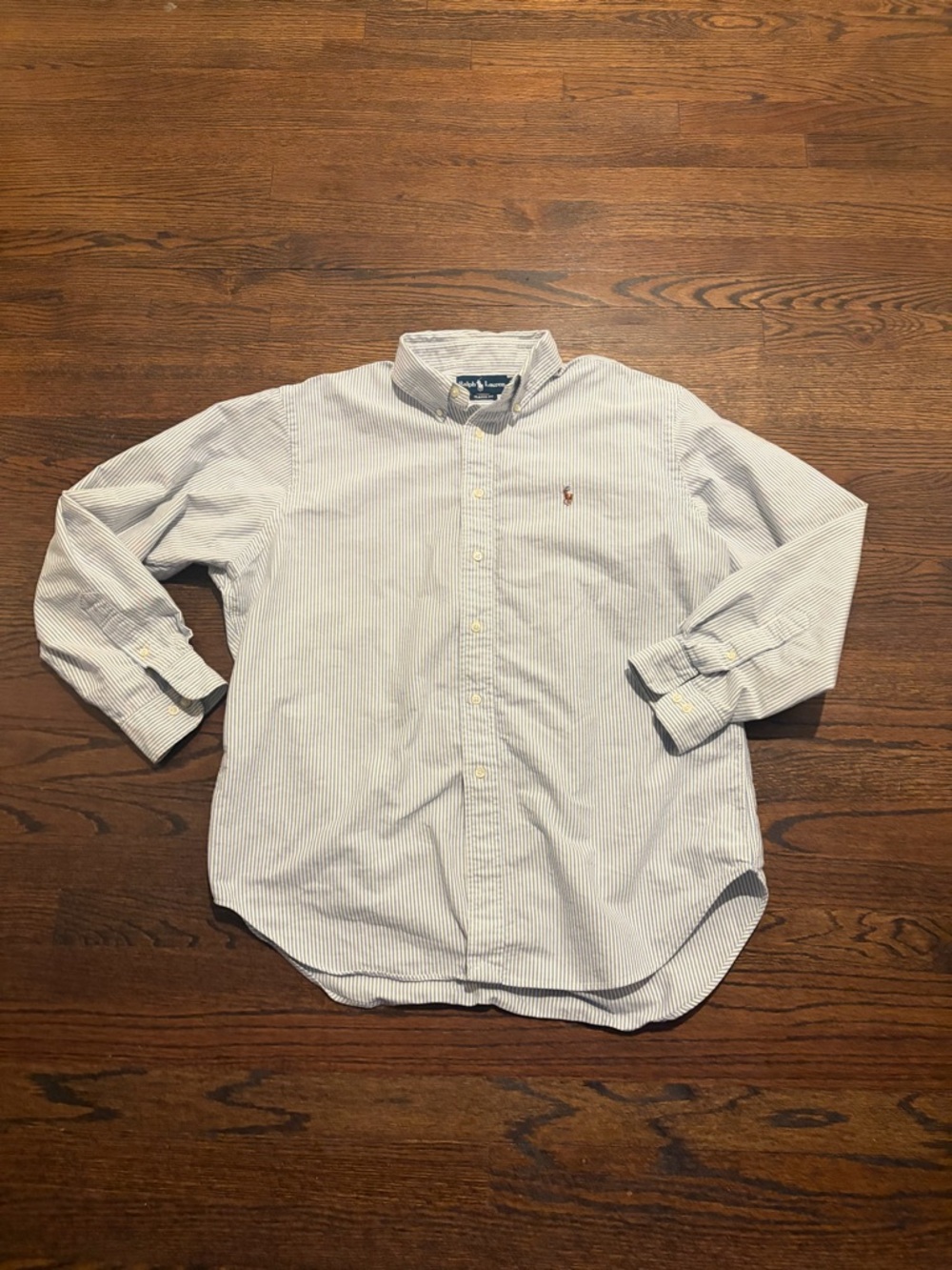 Polo by Ralph Lauren White and Light Blue Pinstripe Button-Down Shirt